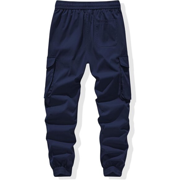 Men's Casual Cargo Joggers Pants Stretch Elastic Waist Drawstring Tapered Sweatp - Picture 8 of 9